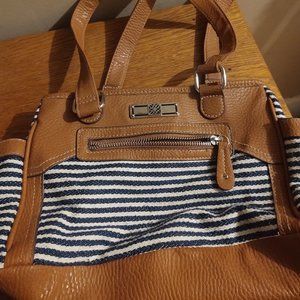Blue and White Handbag